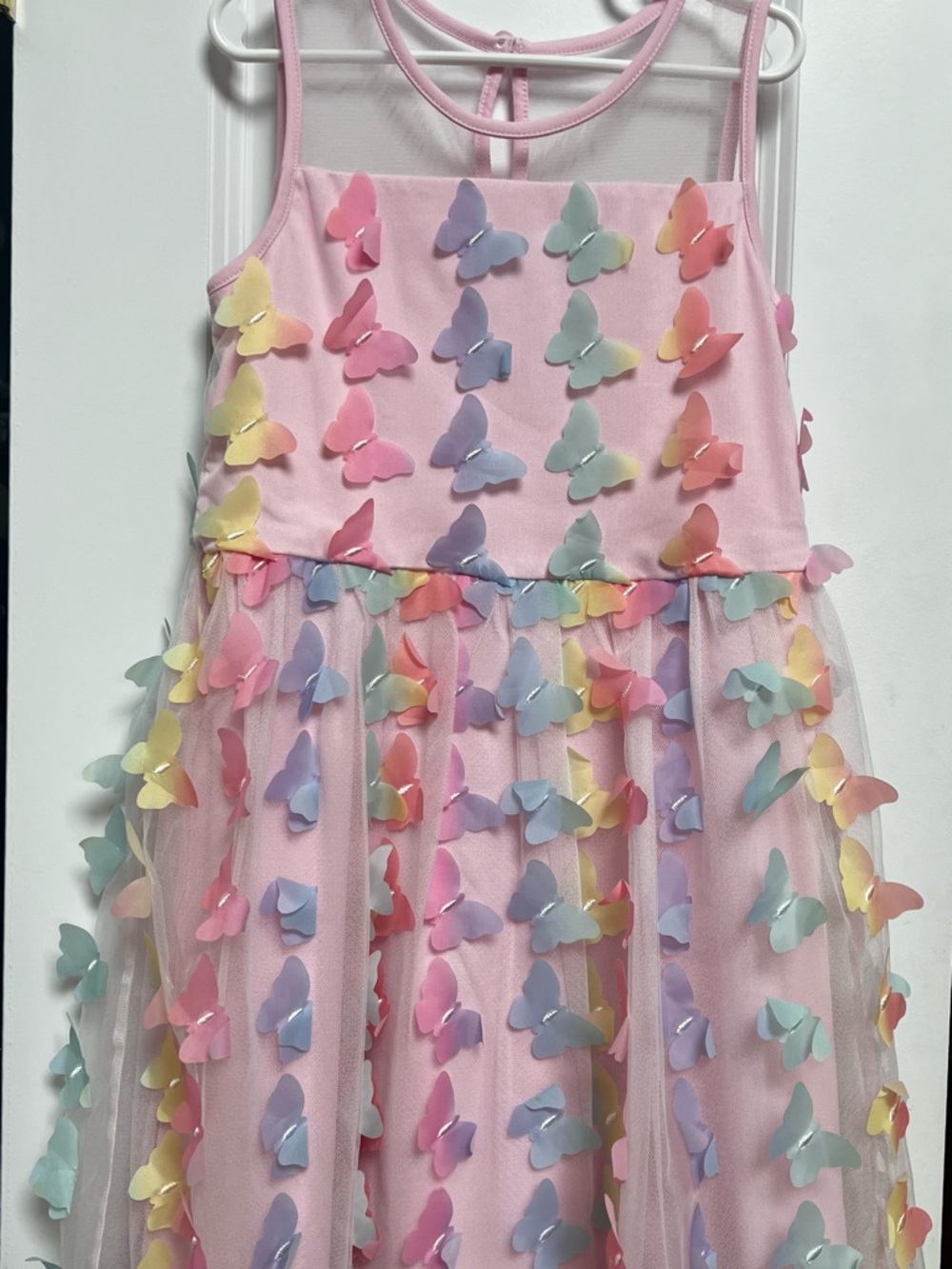 The Children's Place Pink Dress with Pastel Butterfly Appliqués
